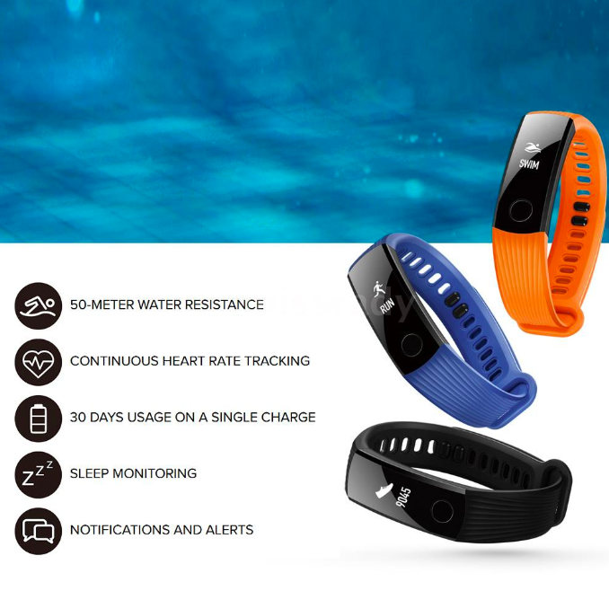 fitness band features water resistance