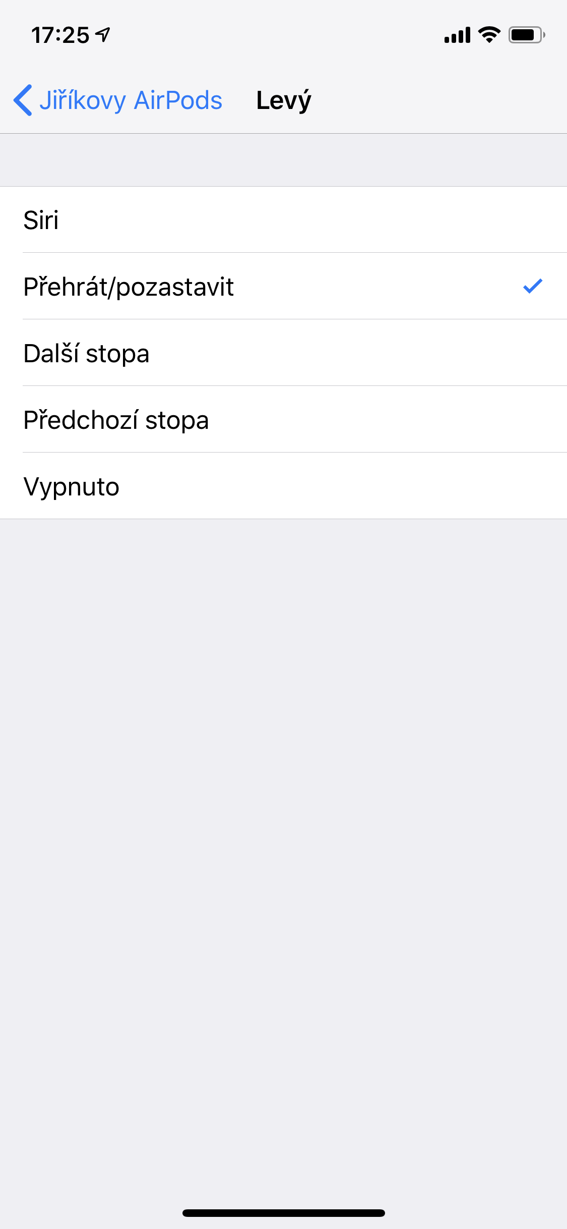 iphone airpods left ear settings