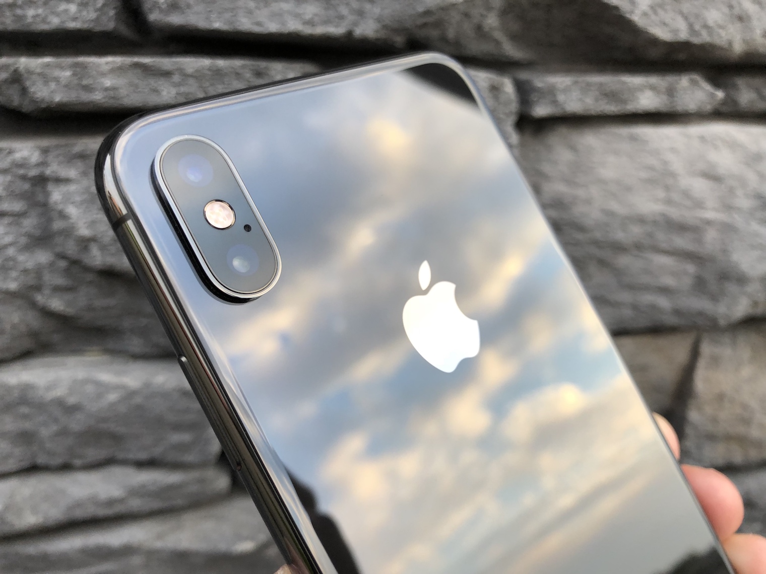 iphone back closeup stone wall