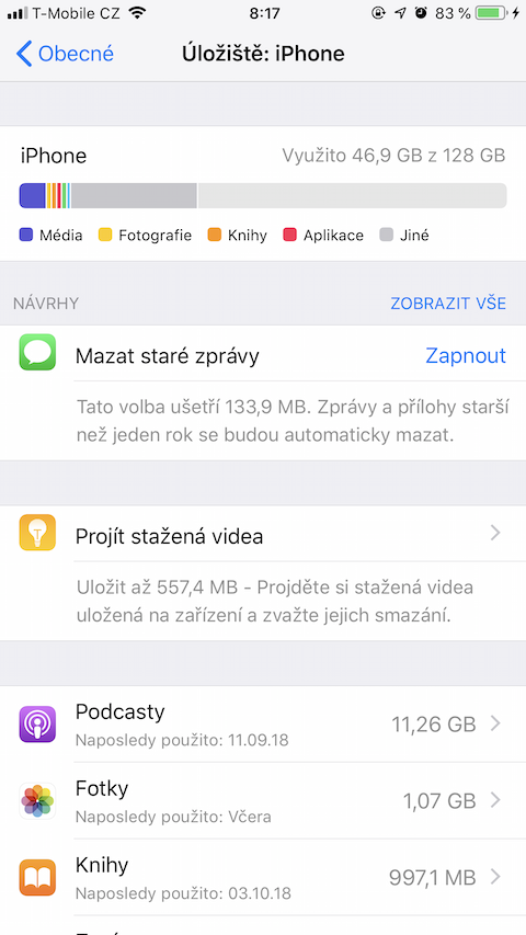 iphone storage settings