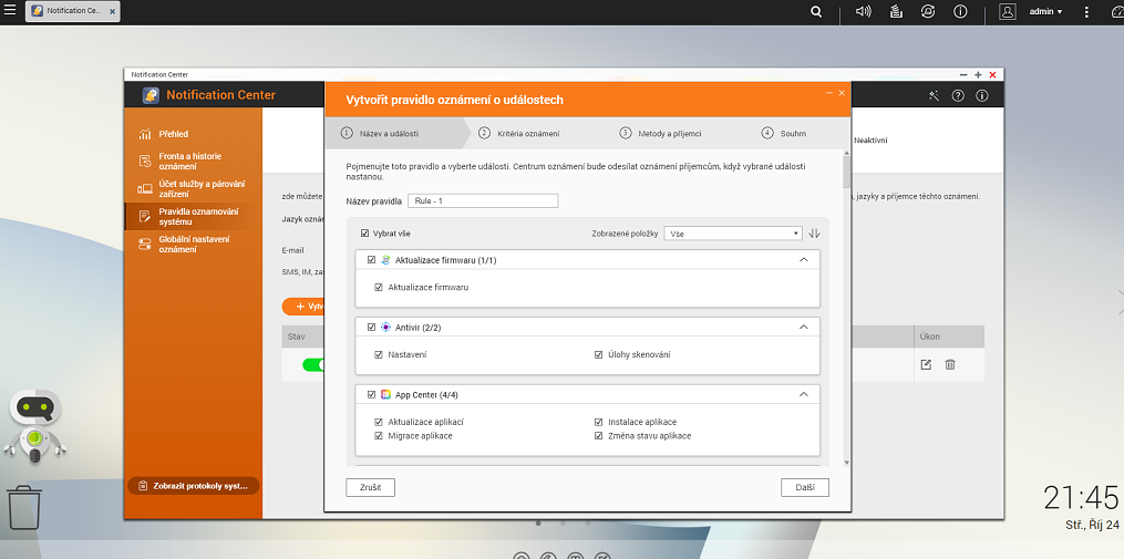 notification center application list