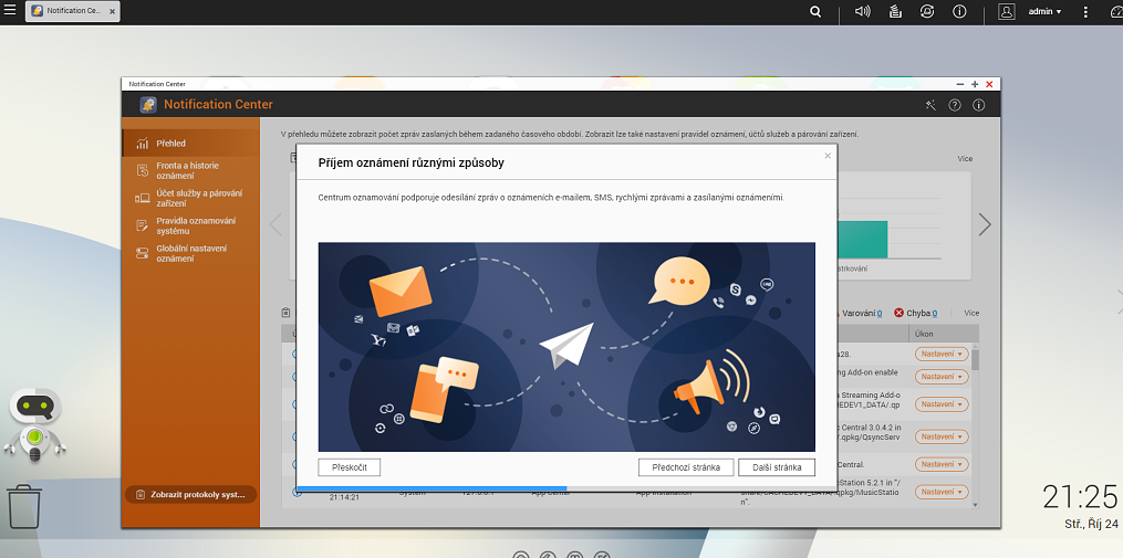 notification center message reception