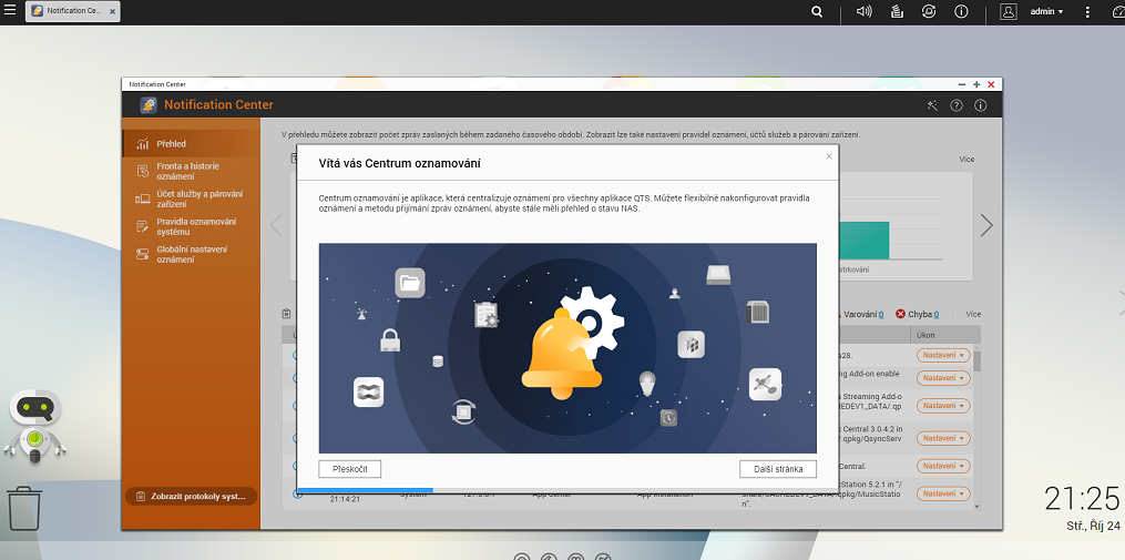 notification center welcome screen