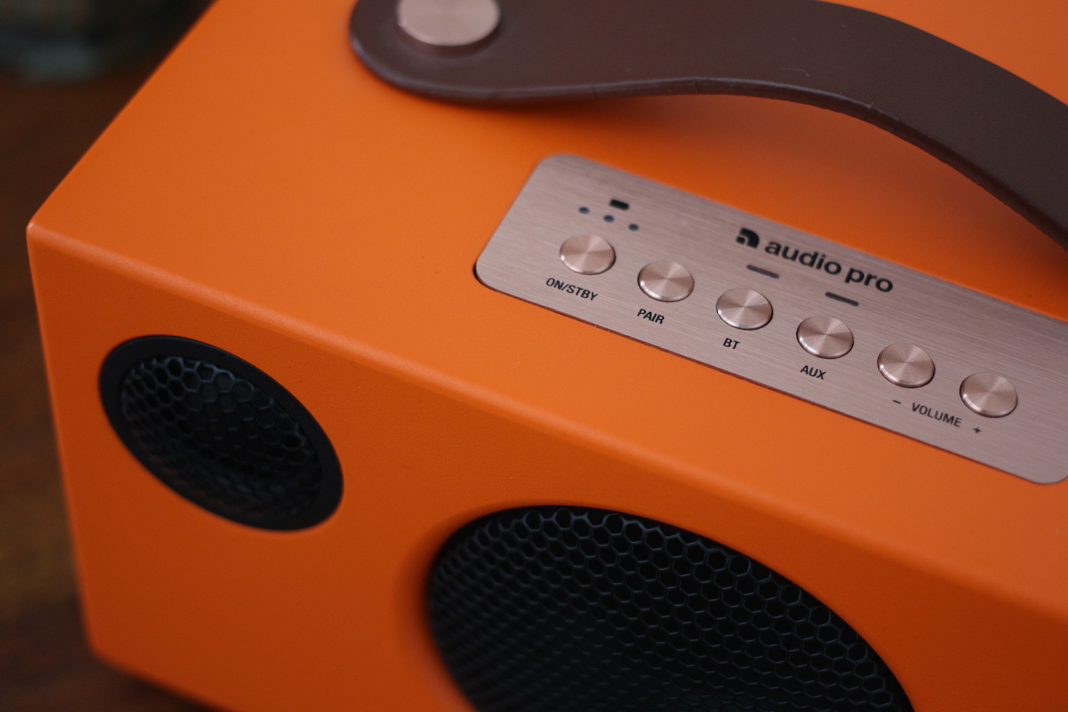orange speaker control panel