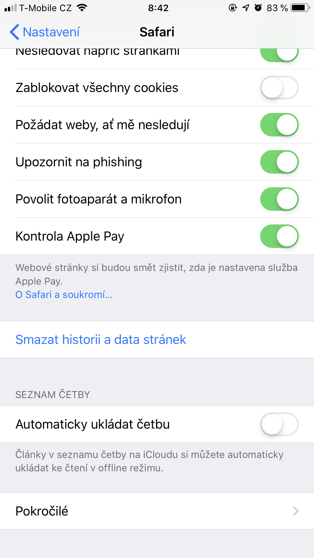 safari settings options