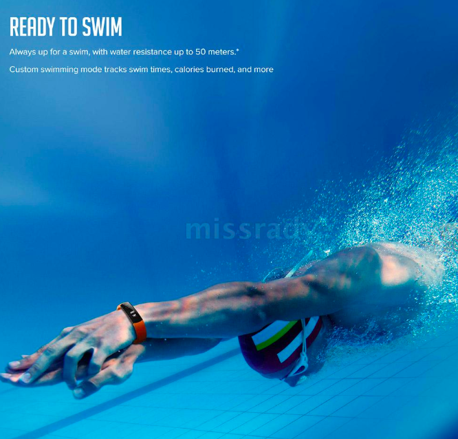 swimming with fitness tracker