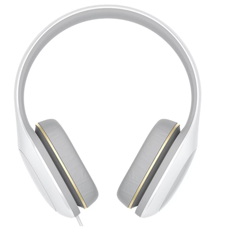 white headphones top view