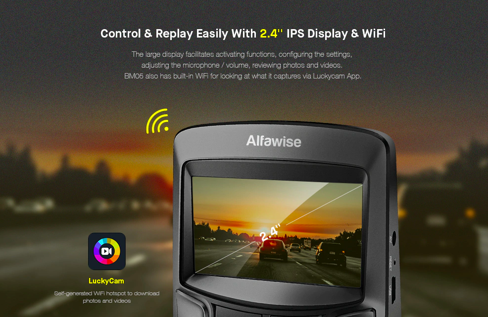 alfawise dashcam display