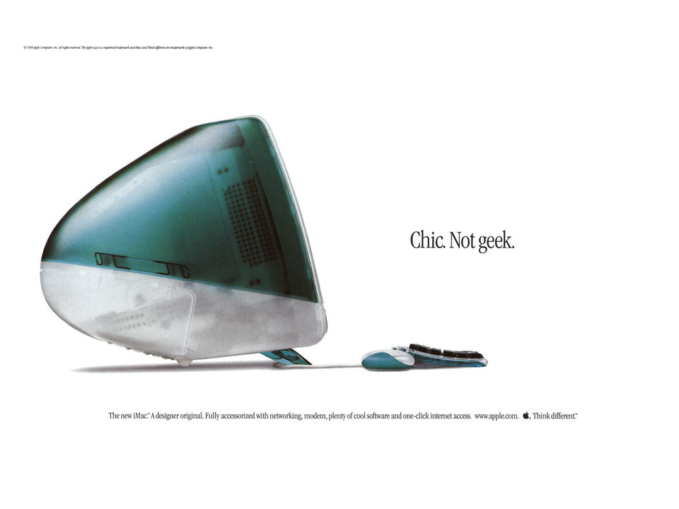 apple imac ad chic not geek