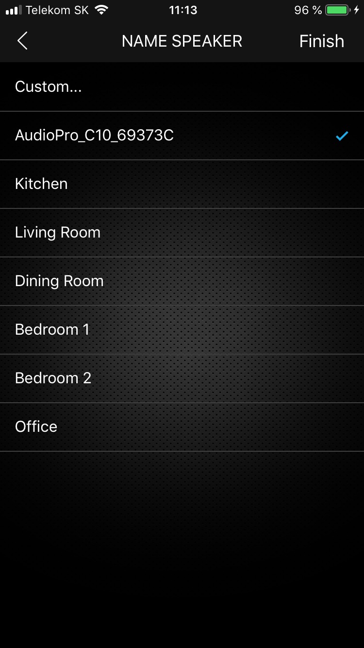 audio speaker room selection