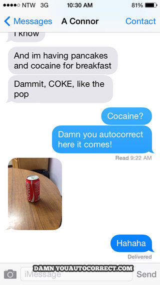 autocorrect coke text