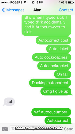 autocorrect fail text
