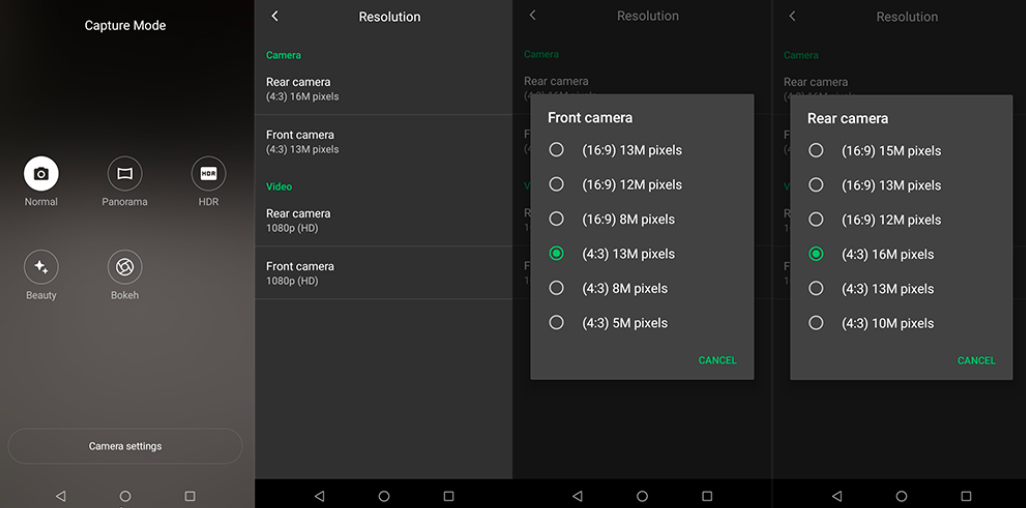 camera capture mode settings