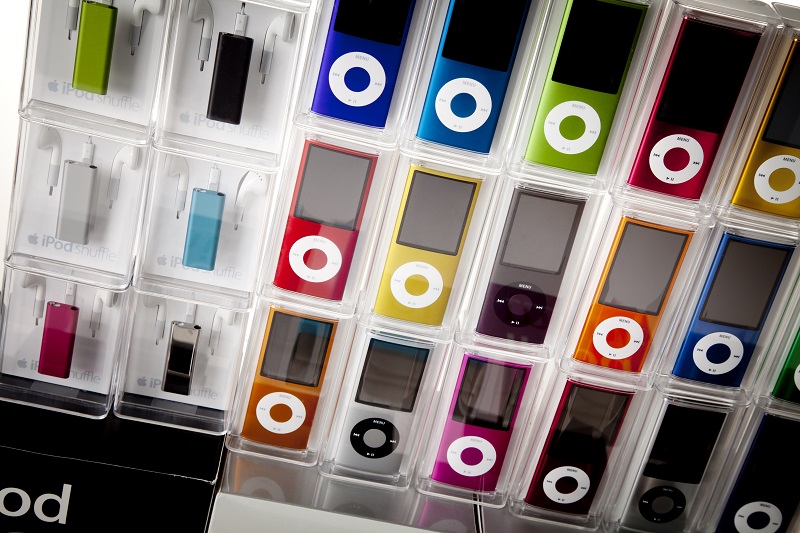 colorful ipod display