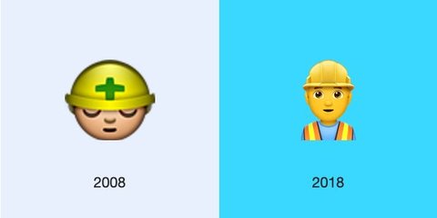 construction worker emoji evolution