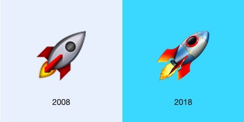 evolution of rocket emoji
