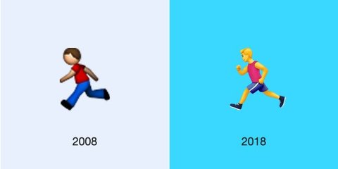 evolution of running man emoji