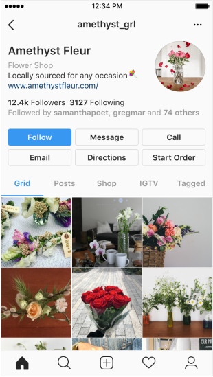 flower shop instagram profile