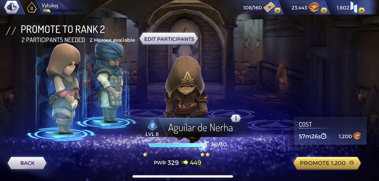 game character promotion screen