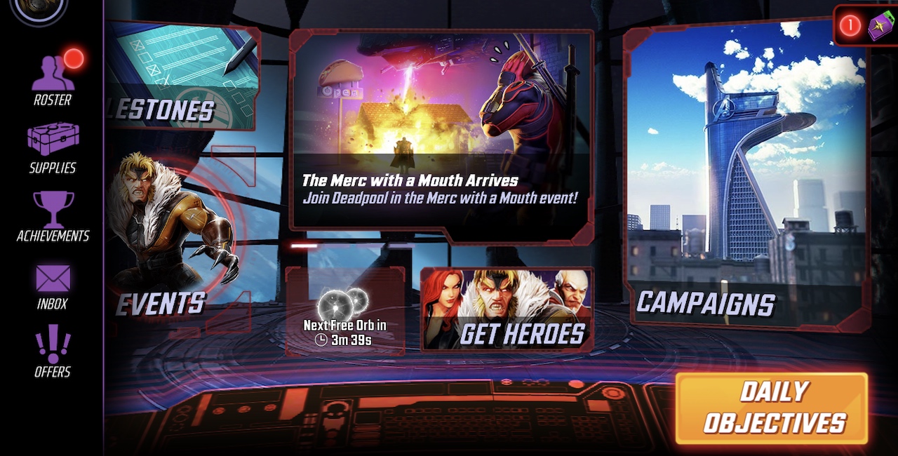 game menu deadpool event
