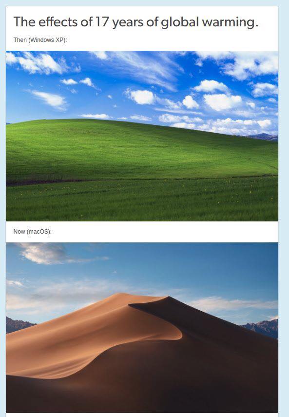global warming landscape comparison