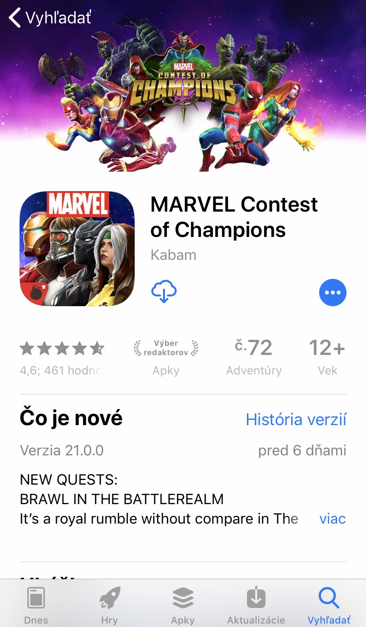 marvel contest of champions app store
