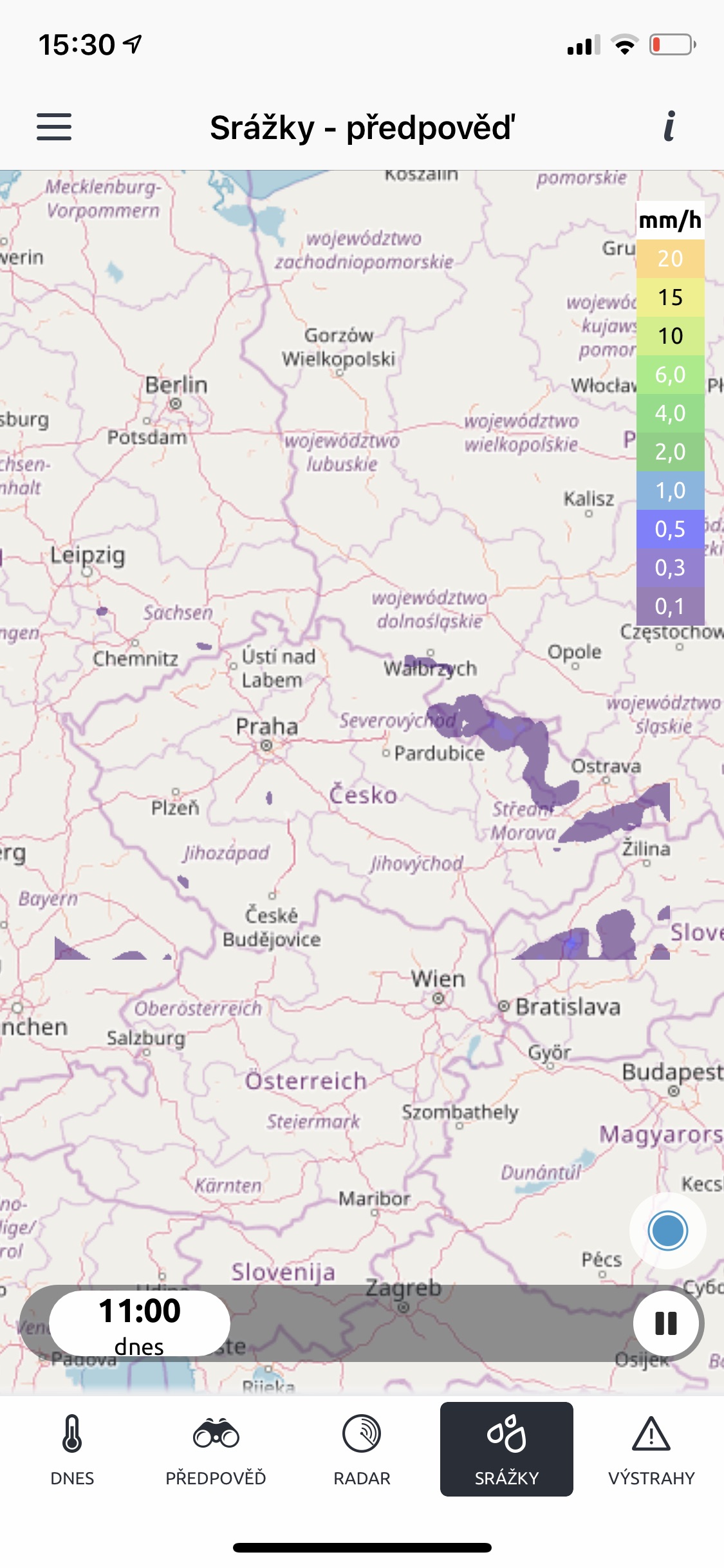 precipitation forecast map