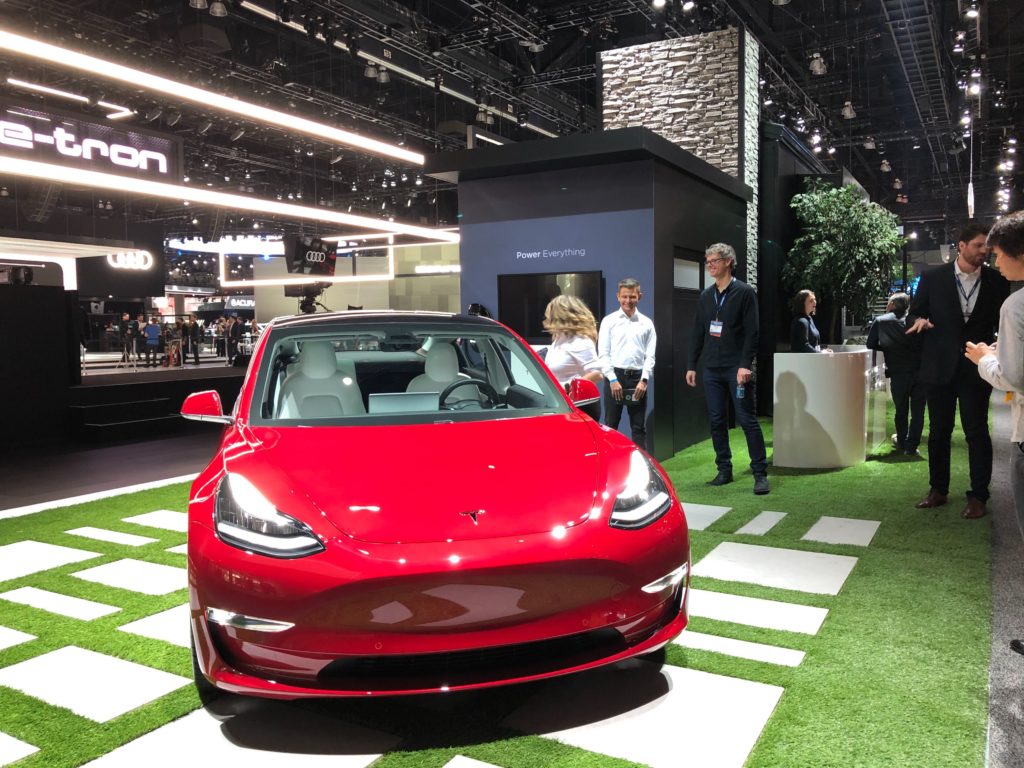 red electric car display