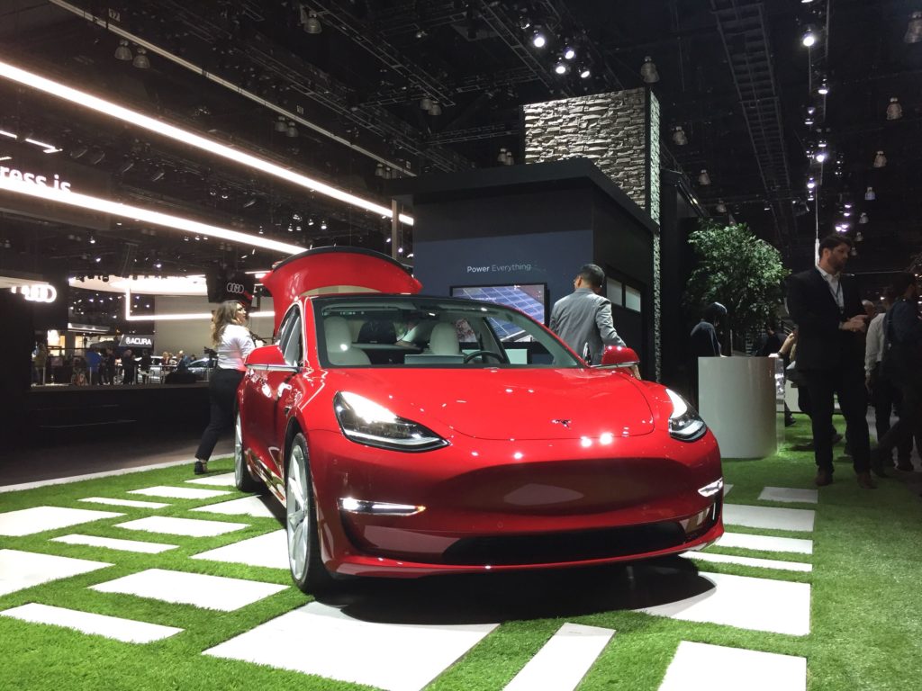 red electric car exhibition