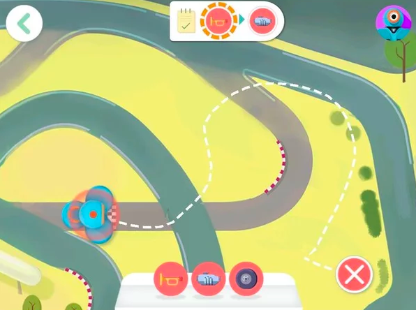 robot racing game interface