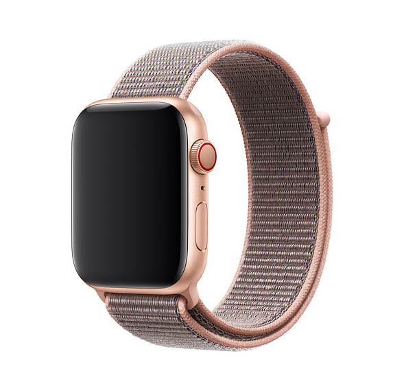 rose gold smartwatch with fabric band