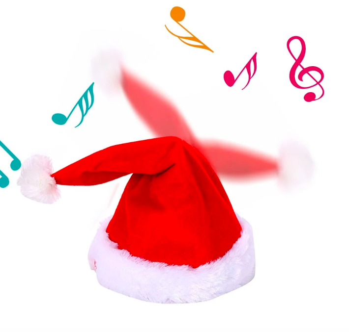 santa hat with musical notes