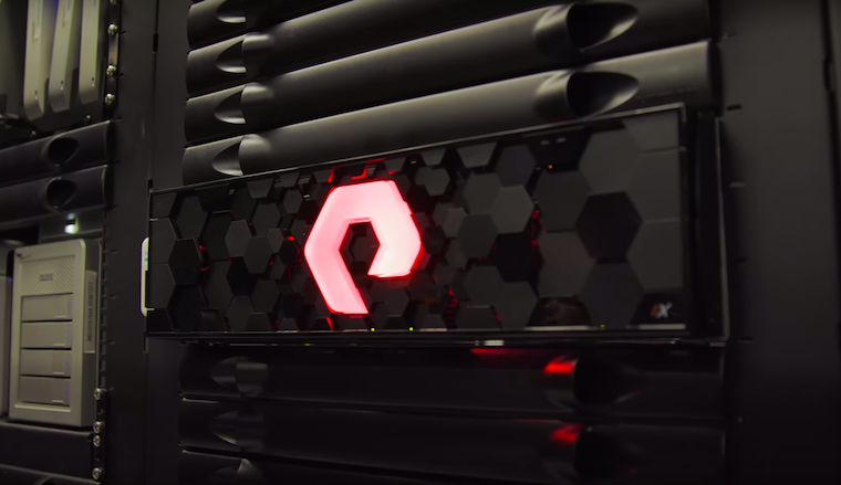 server with red logo