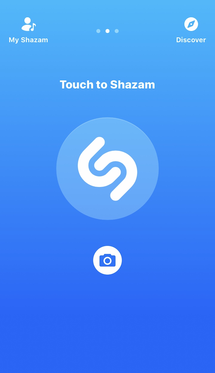 shazam app interface