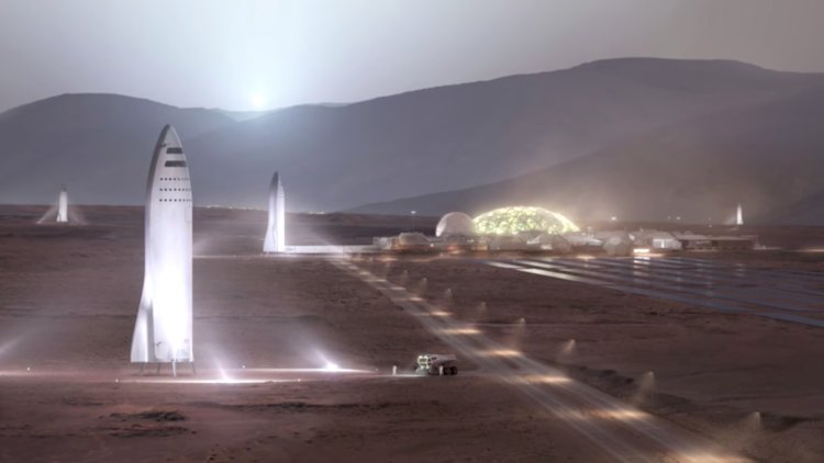 space colony rocket landscape