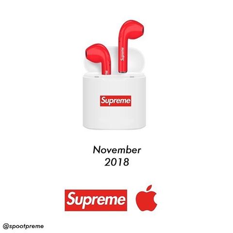 supreme branded earbuds