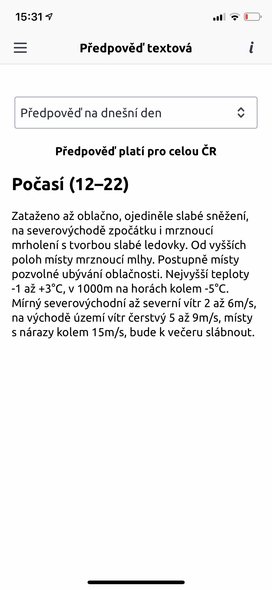 text weather forecast