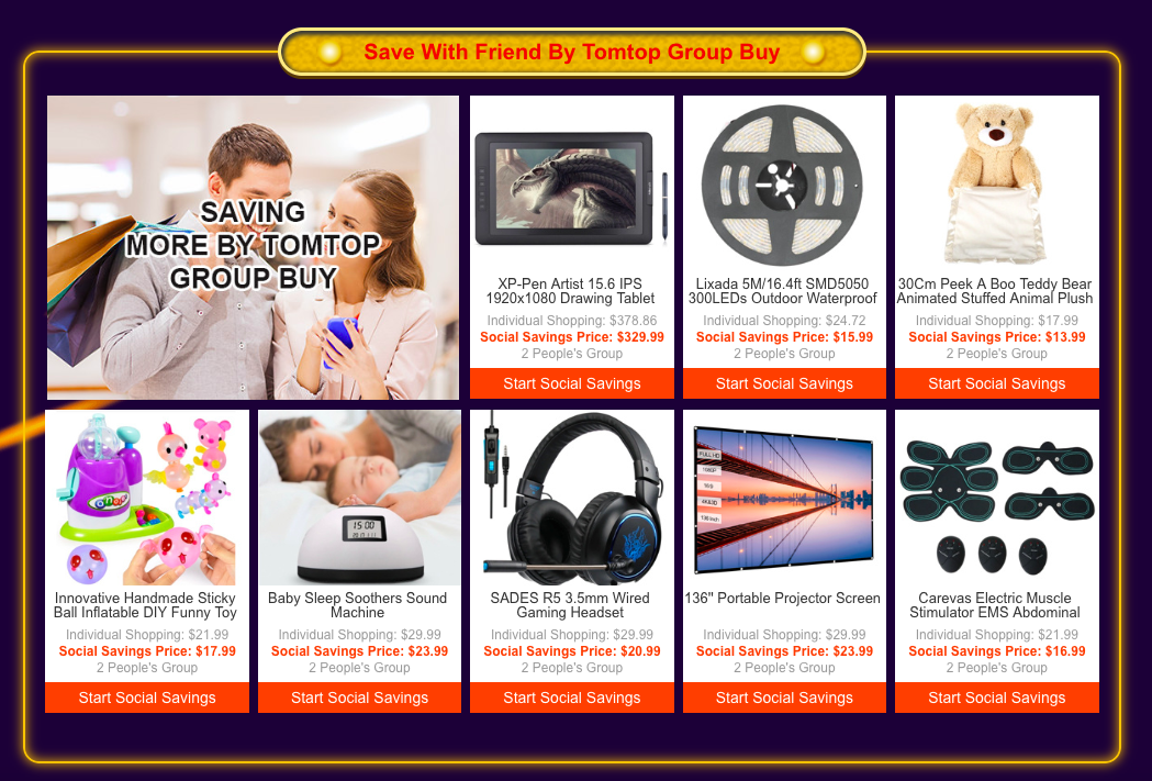 tomtop group buy products