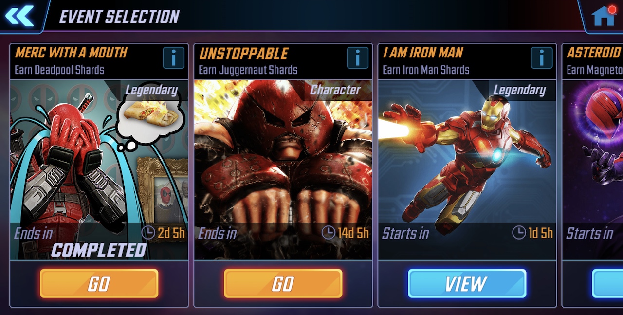 video game event selection