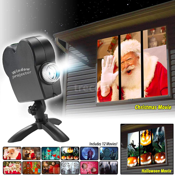 window projector christmas halloween