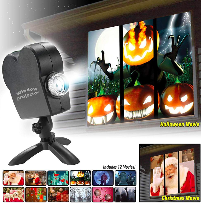 window projector halloween christmas