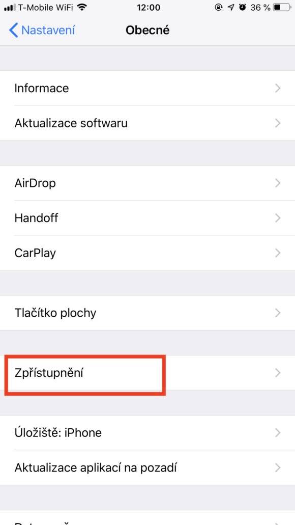 Nastaveni Zpristupneni 1