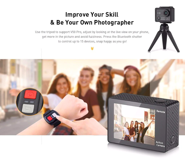 action camera tripod setup