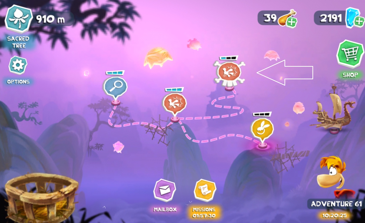 adventure game map screen