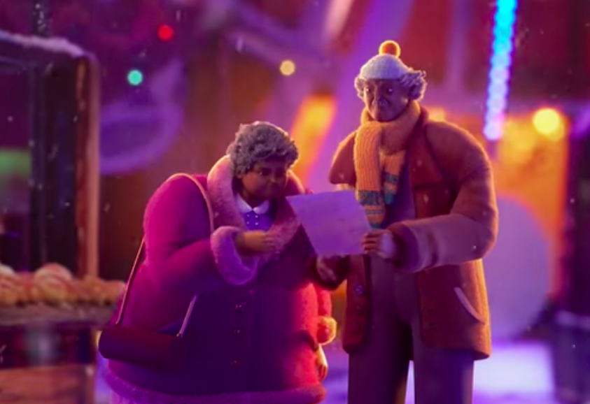 animated couple reading