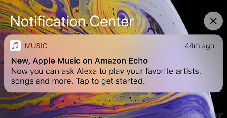 apple music notification on iphone