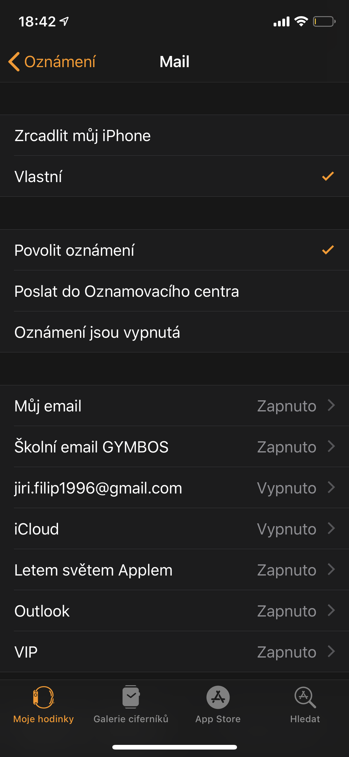 apple watch mail notifications