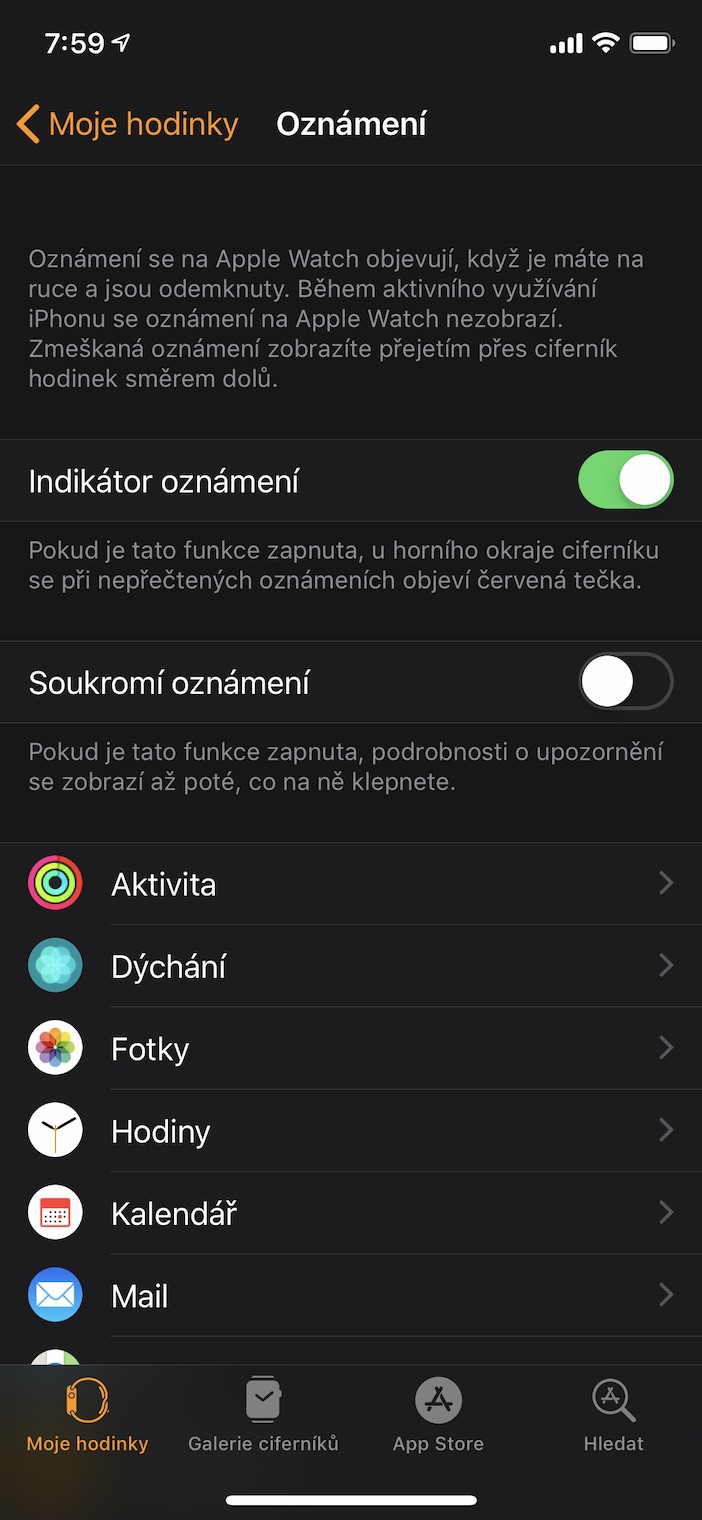 apple watch notification settings