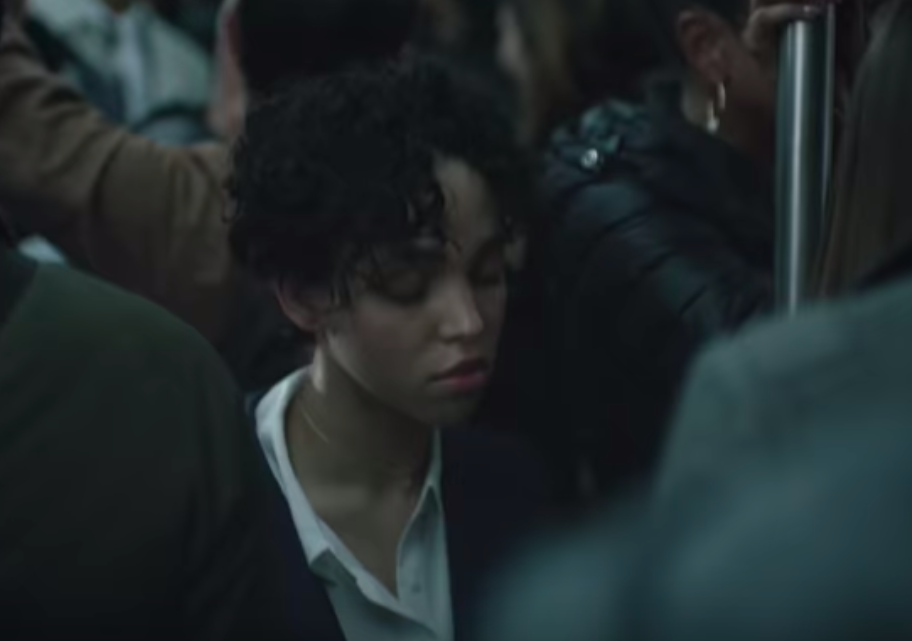 crowded subway scene