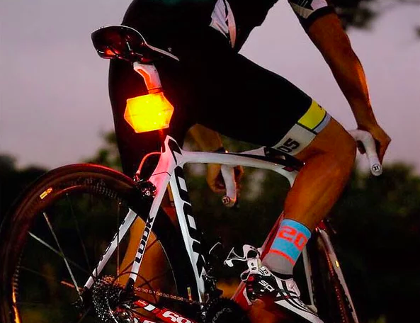 cyclist with rear light